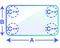 Rectangle 4 coins arrondi