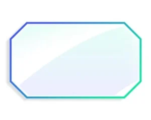 Rectangle 4 coins coupés