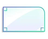 forme rectangle un angle arrondi A