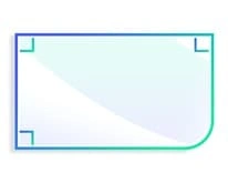 forme rectangle un angle arrondi B