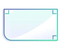 forme rectangle un angle arrondi C