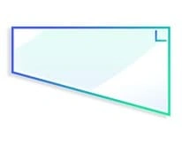 Forme Un côté en biais D