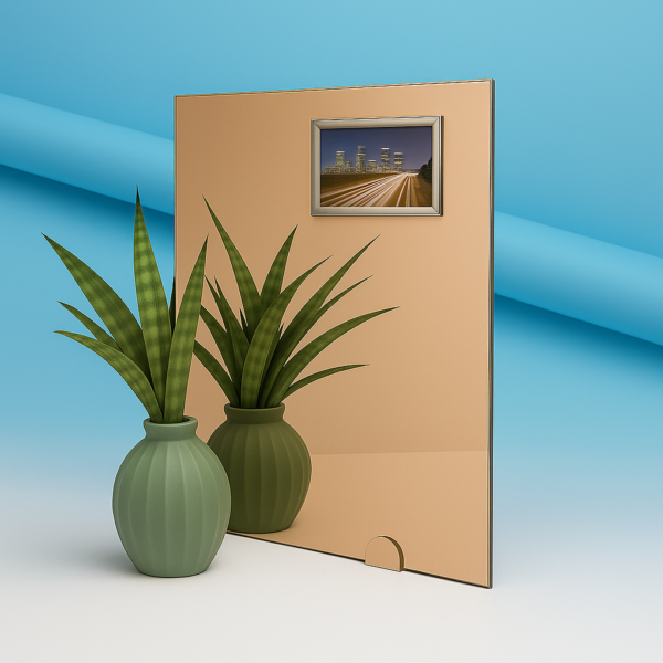 miroir sur mesure bronze